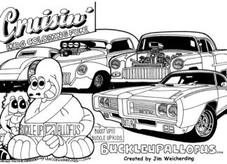 Car show & vehicle safety the focus of latest coloring cartoon for kids