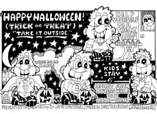 Burrillville artist releases flu prevention Halloween safety coloring cartoons