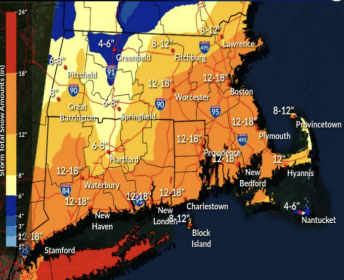 ‘Potentially historic,’ high impact blizzard to blow into northern RI Sunday night